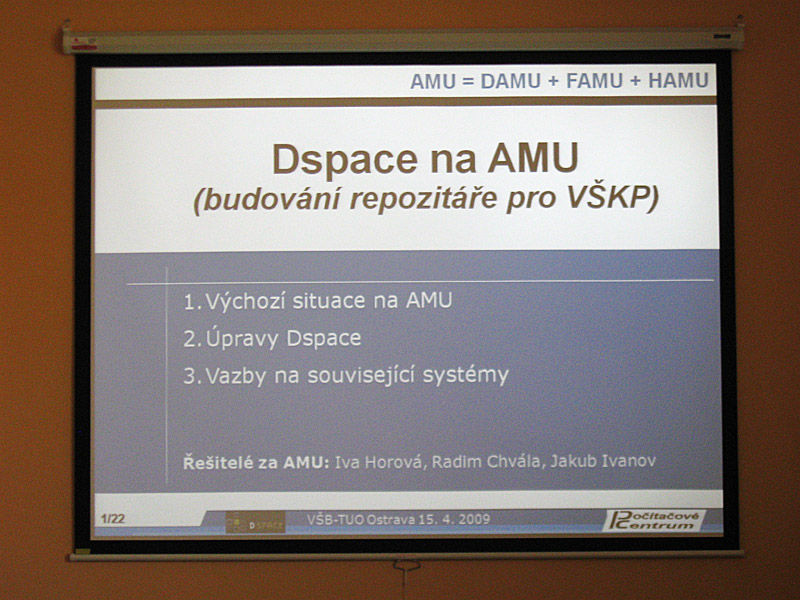 Fotografie z 2. setkání českých uživatelů systému DSpace, Ostrava, 15. 4. 2009